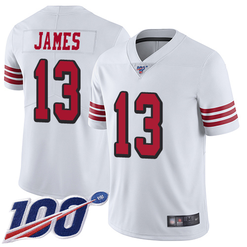 San Francisco 49ers Limited White Men Richie James NFL Jersey 13 100th Season Rush Vapor Untouchable